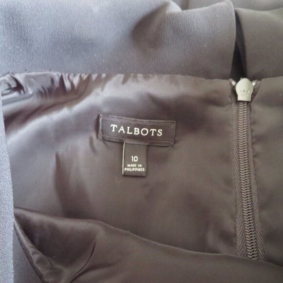 Talbots, Beautiful Black Dress (fitted @ waist) Short Sleeves, Size 10, EUC - Picture 6 of 16